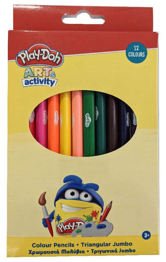 Play-Doh Art Jumbo trīsstūrveida krāsainie zīmuļi 12 gab.