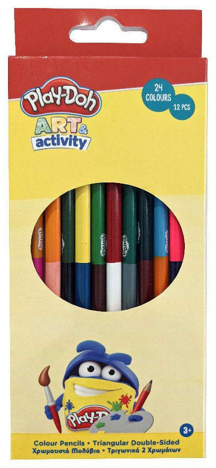 Play-Doh Art divpusēju, trīsstūrveida krāsaino zīmuļu komplekts