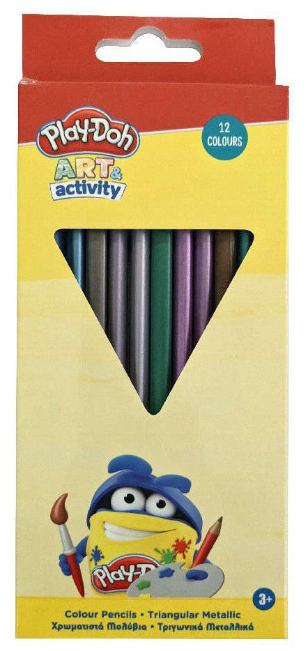 Play-Doh Art metālisku, trīsstūrveida krāsaino zīmuļu komplekts, 12 gab.