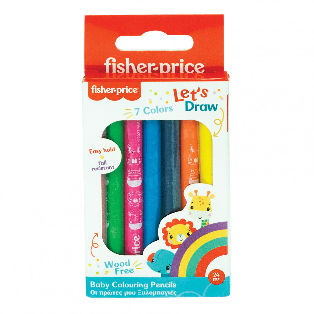 Fisher-Price Let's Draw krāsainie zīmuļi mazuļiem, 7 gab.