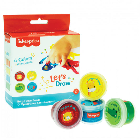 Fisher-Price Let's Draw mazuļu pirkstu krāsas 4 gab.