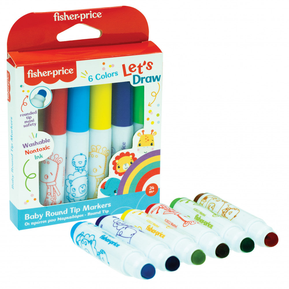 Fisher-Price Let's Draw mazgājami marķieri 6 gab.