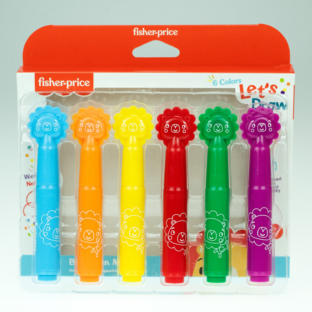 Fisher-Price Let's Draw mazgājami marķieri, 6 gab. komplektā