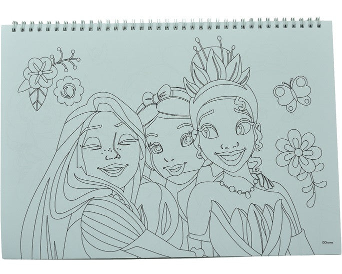 Disney Princess Spring A/4 spirālveida skicēšanas burtnīca ar 40 lapām un uzlīmēm