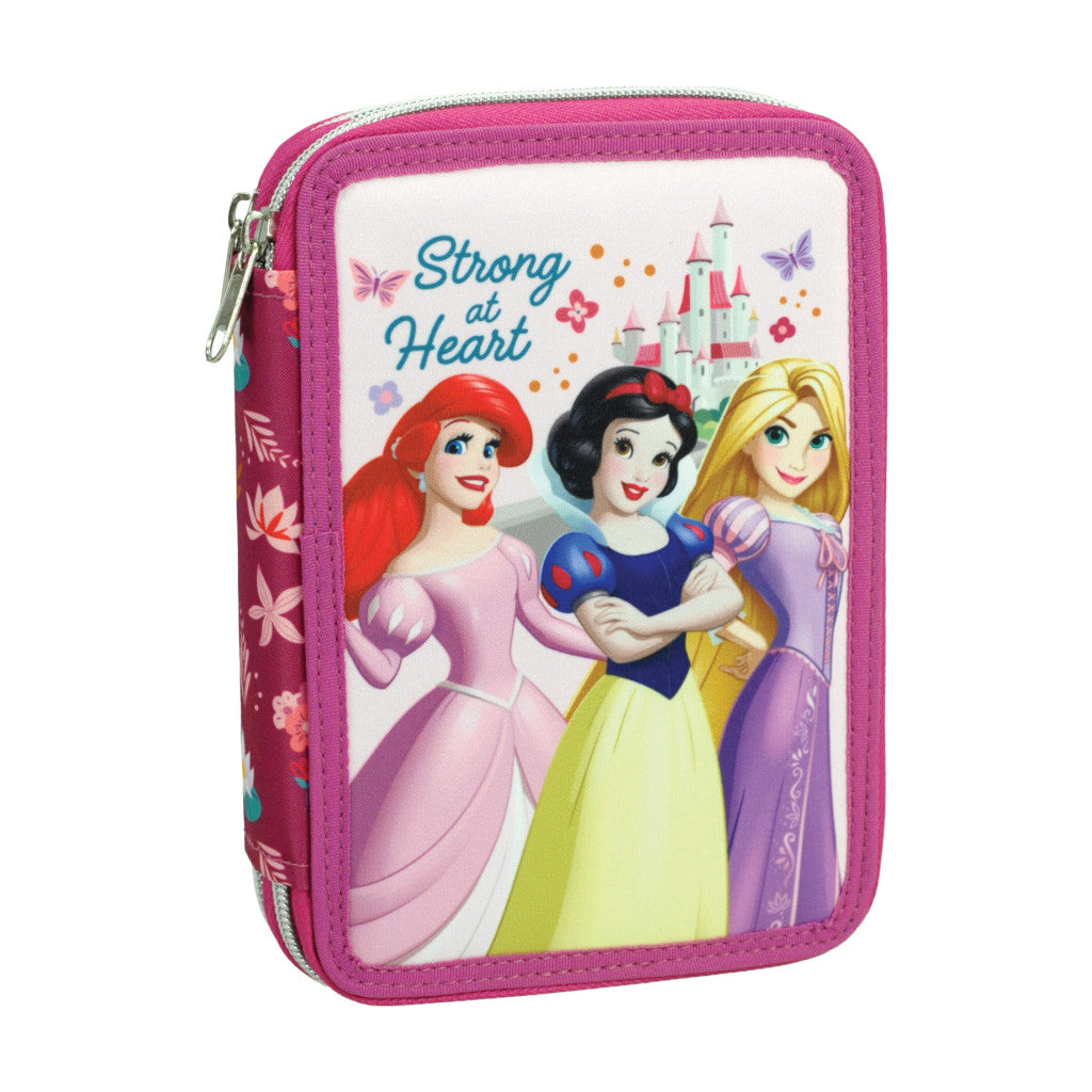 Disney Princess izturīgi pildīts zīmuļu maciņš ar 2 līmeņiem