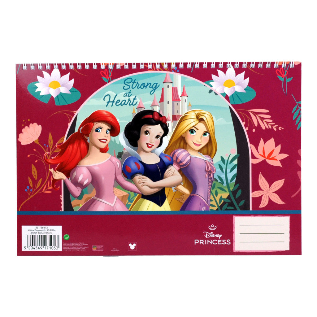 Disney Princess Strong A/4 spirālveida skicēšanas burtnīca, 30 lapas