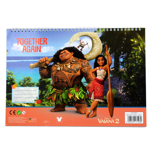 Disney Vaiana Together Again A/4 spirālveida skicēšanas burtnīca ar 40 lapām un uzlīmi
