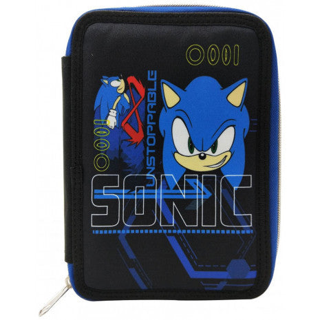 Sonic the Hedgehog Go Fast Sonic the Hedgehog zīmuļu maciņš, pildīts ar 2 slāņiem