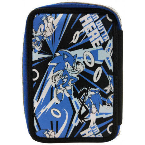 Sonic the Hedgehog Go Fast Sonic the Hedgehog zīmuļu maciņš, pildīts ar 2 slāņiem
