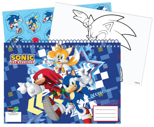 Sonic the Hedgehog Rush Sonic the Hedgehog A/4 spirālveida skicēšanas burtnīca ar 40 lapām un uzlīmēm
