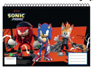 Sonic the Hedgehog Get Me Sonic the Hedgehog A/4 spirālveida skicēšanas burtnīca, 30 lapas