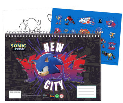 Sonic the Hedgehog Get Me Sonic the Hedgehog A/4 spirālveida skicēšanas burtnīca ar 40 lapām un uzlīmēm