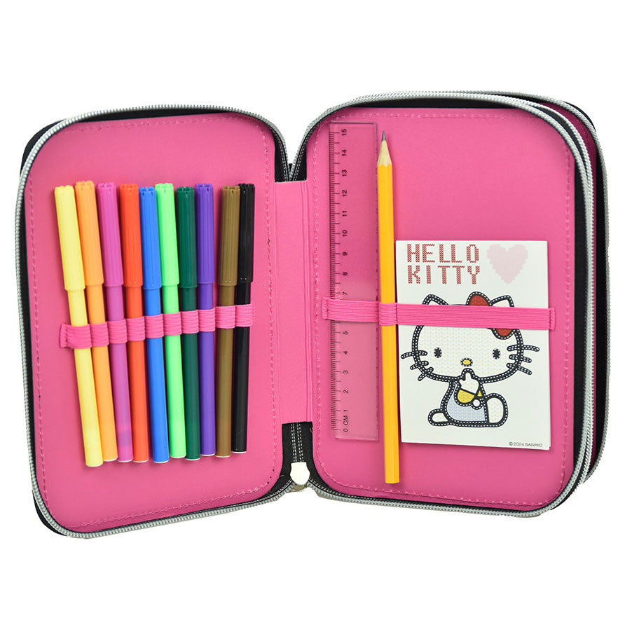 Hello Kitty sirds formas zīmuļu maciņš ar 2 slāņiem