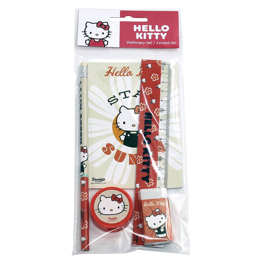 Hello Kitty Stay Sunny kancelejas piederumu komplekts, 5 gab.