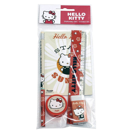 Hello Kitty Stay Sunny kancelejas piederumu komplekts, 5 gab.