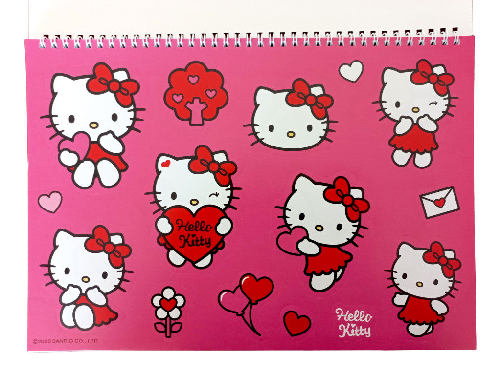 Hello Kitty Sweetheart A/4 spirālveida skicēšanas burtnīca ar 40 lapām un uzlīmēm