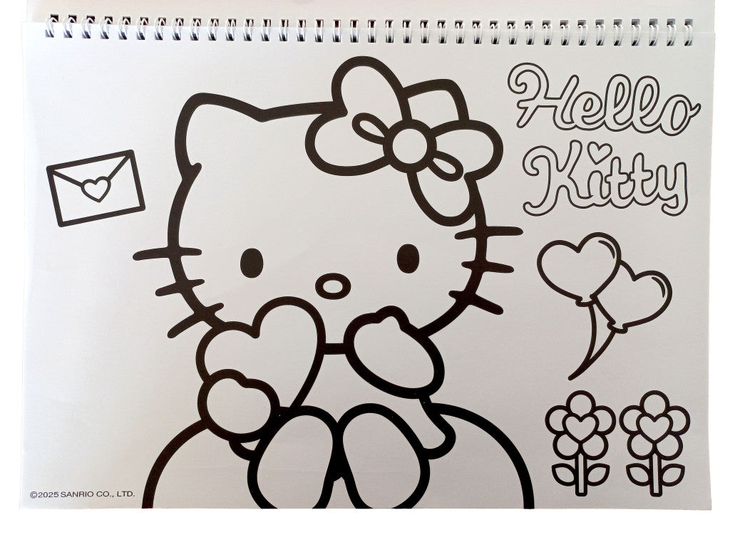 Hello Kitty Sweetheart A/4 spirālveida skicēšanas burtnīca ar 40 lapām un uzlīmēm