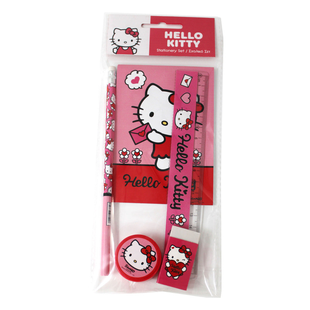 Hello Kitty Sweetheart 5 daļu kancelejas piederumu komplekts
