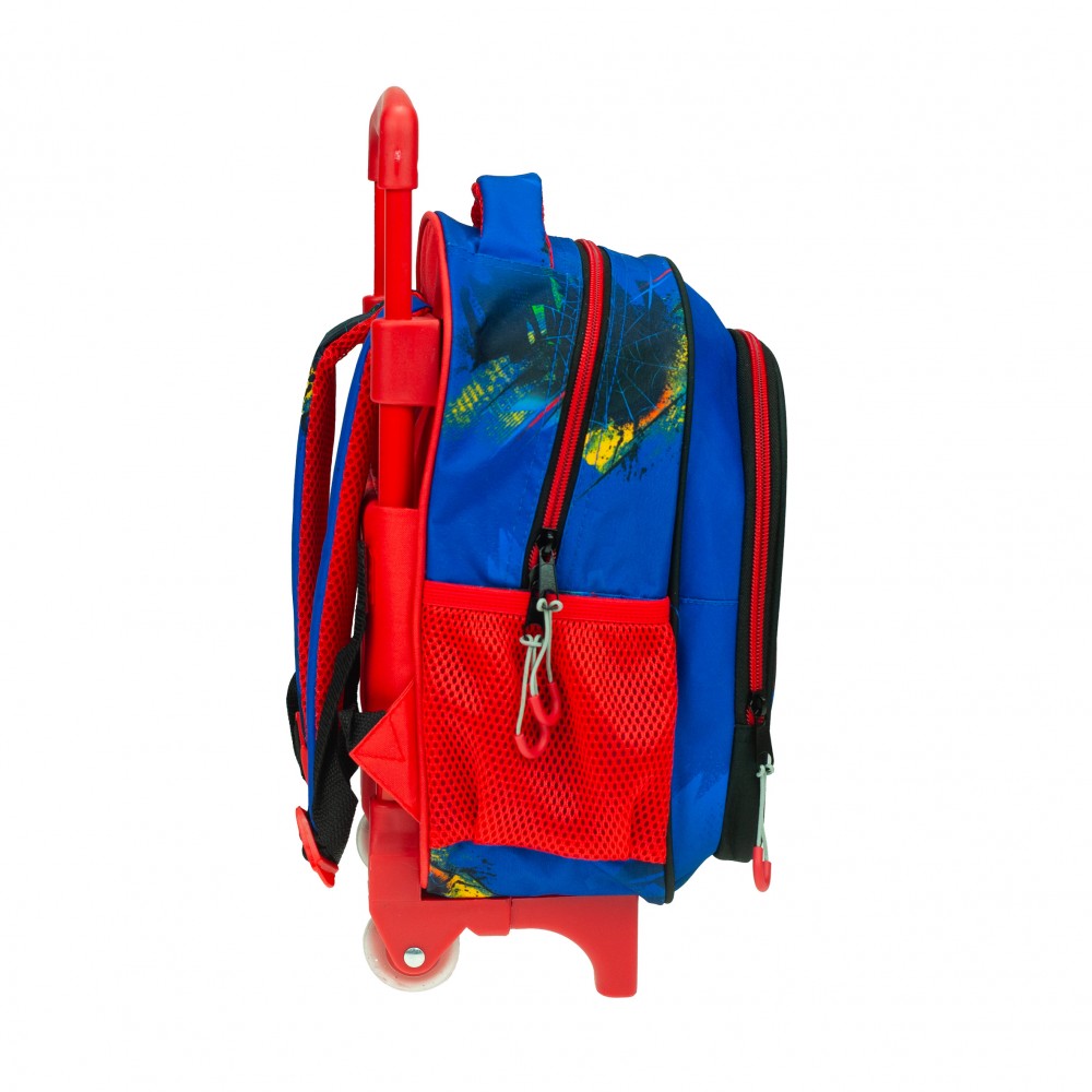 Zirnekļcilvēka zila riteņsoma pirmsskolas vecuma bērniem, soma 30 cm