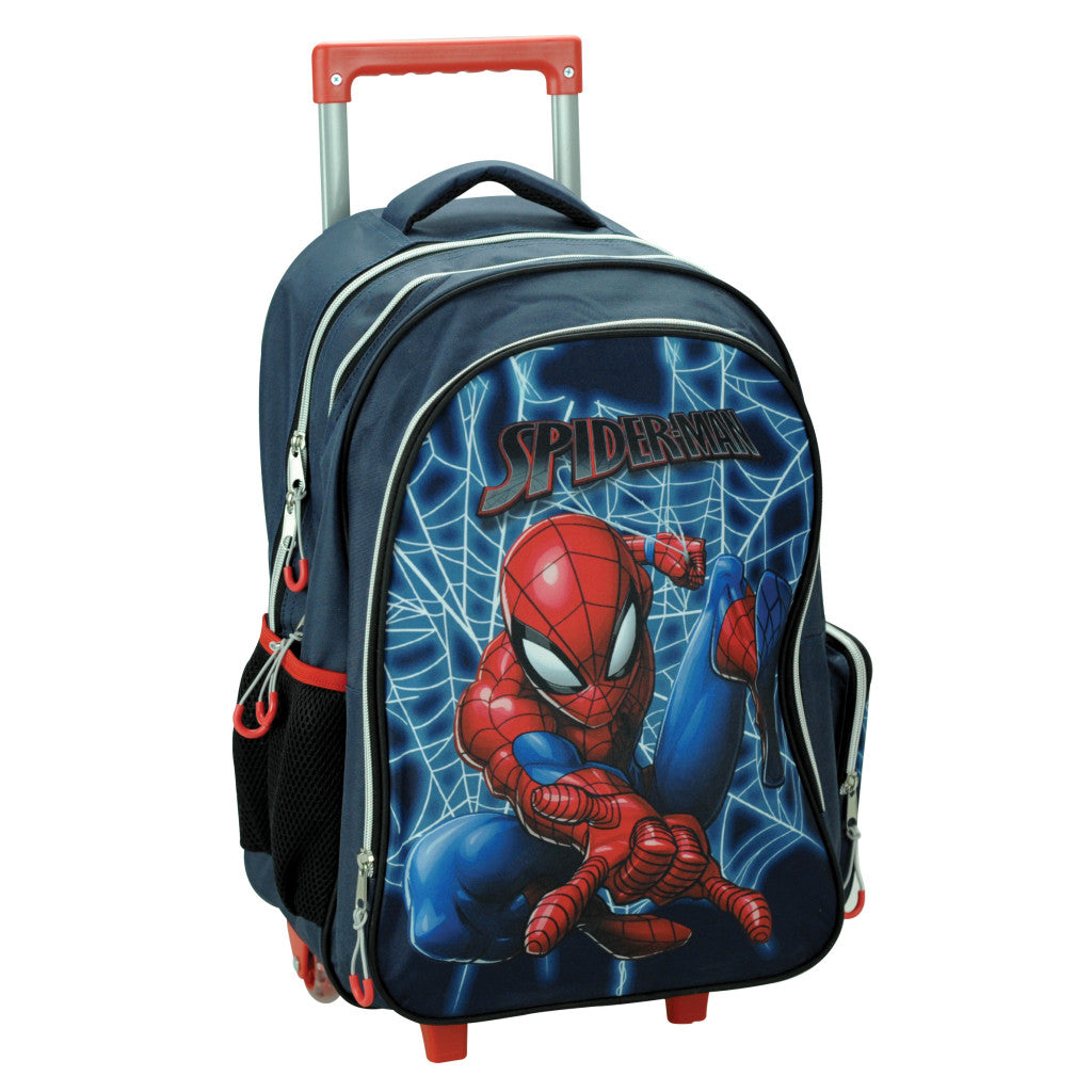 Zirnekļcilvēka rāmja riteņsoma skolas soma, soma 46 cm