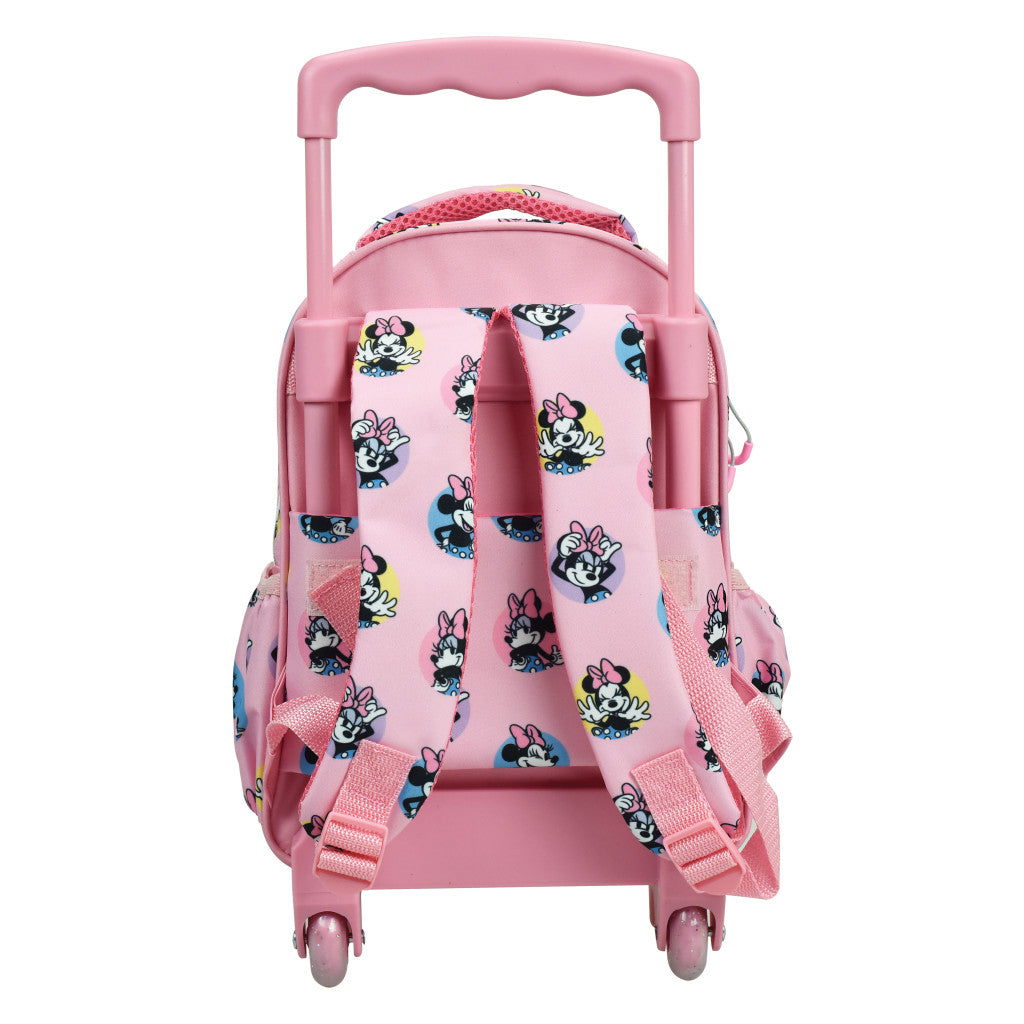 Disney Minnie Pretty in Pink bērnu mugursoma ar ritošo daļu, soma 30 cm