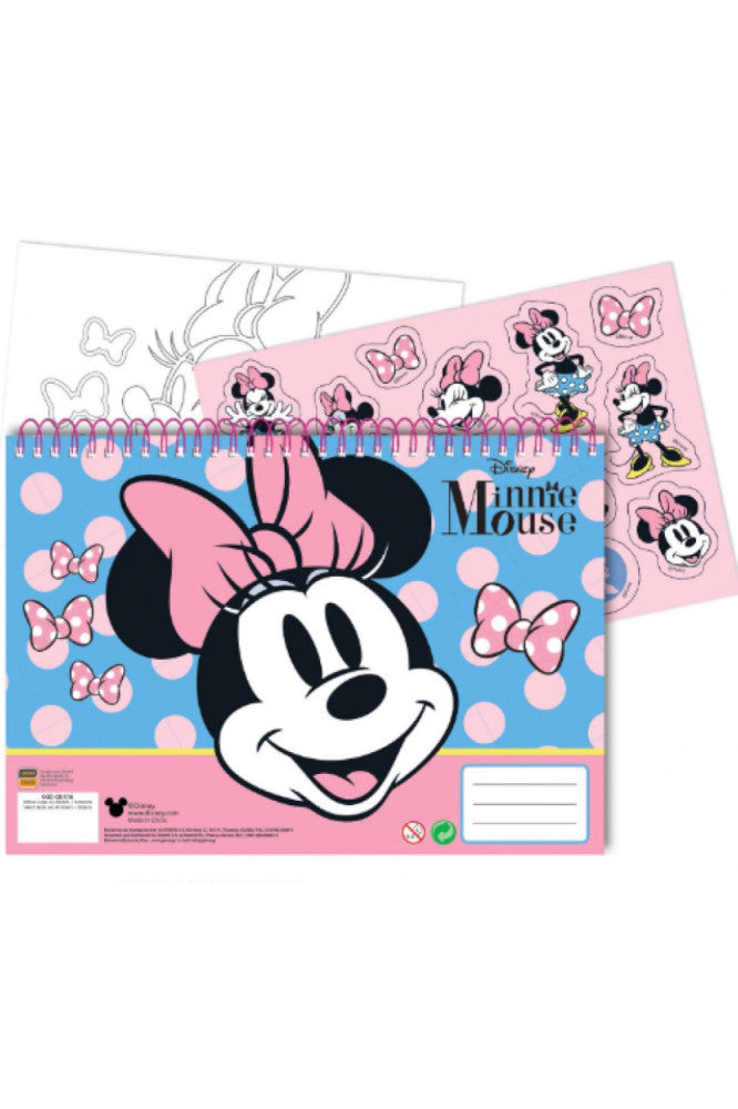 Disney Minnie Joy A/4 spirālveida skicēšanas burtnīca ar 40 lapām un uzlīmēm