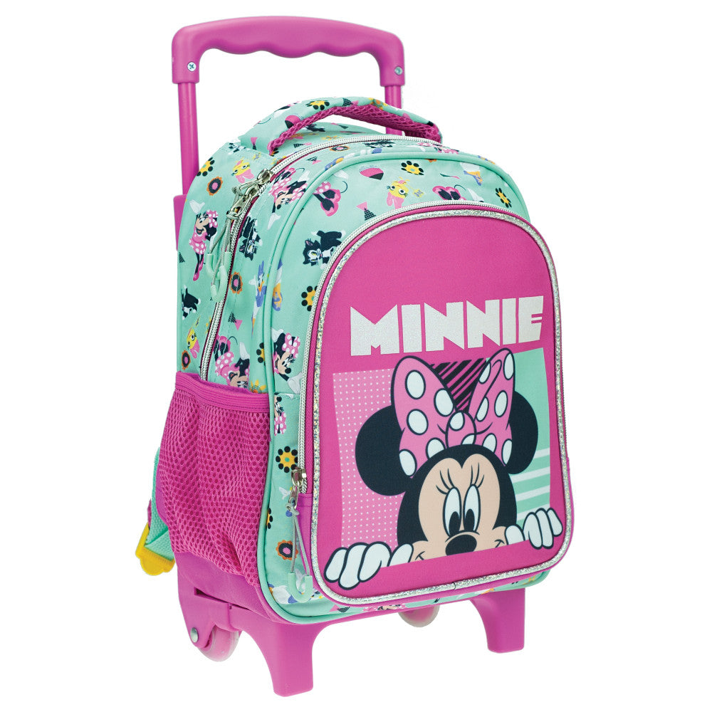 Disney Minnie Looking bērnudārza mugursoma ar ritošo daļu, soma 30 cm