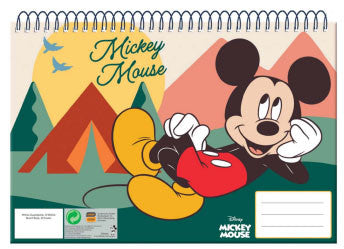 Disney Mickey Nature A/4 spirālveida skicēšanas burtnīca, 30 lapas