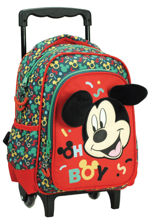 Disney Mickey Oh Boy bērnudārza mugursoma ar ritošo daļu, soma 30 cm