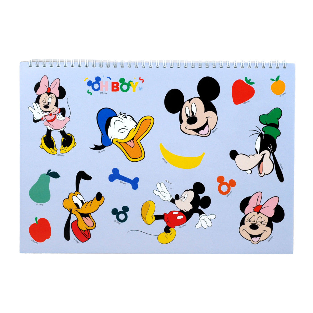 Disney Mickey Oh Boy A/4 spirālveida skicēšanas burtnīca ar 40 lapām un uzlīmēm