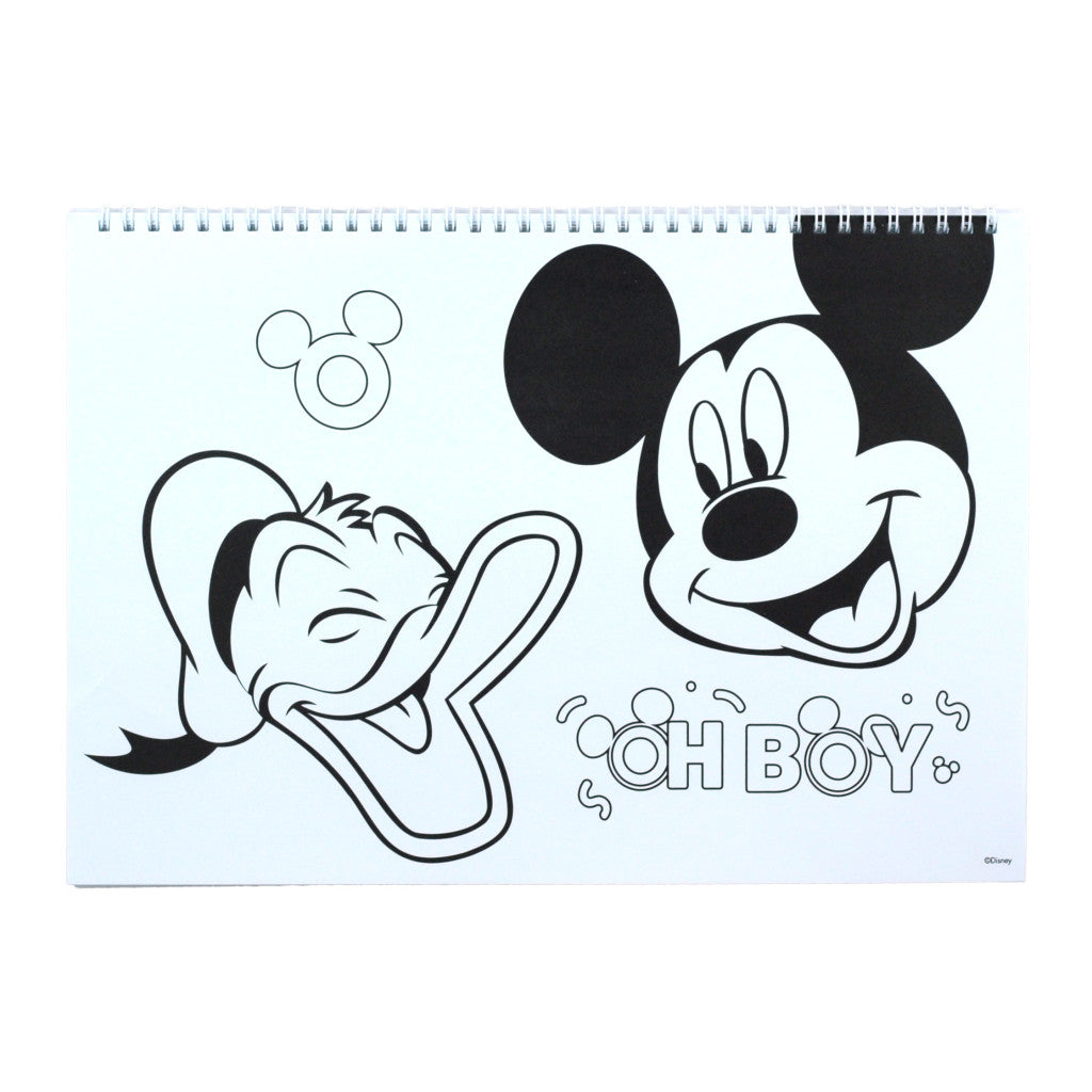 Disney Mickey Oh Boy A/4 spirālveida skicēšanas burtnīca ar 40 lapām un uzlīmēm