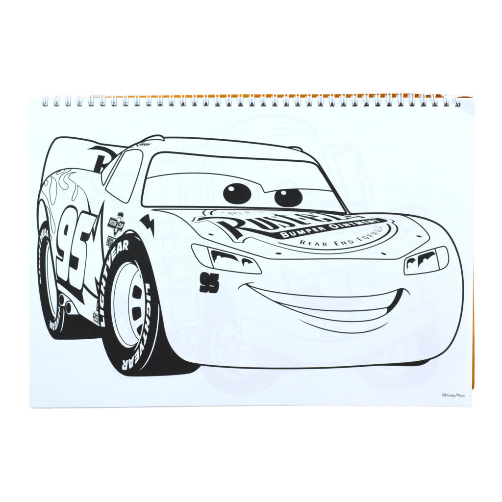 Disney Cars Vroom A/4 spirālveida skicēšanas burtnīca ar 40 lappusēm un uzlīmēm