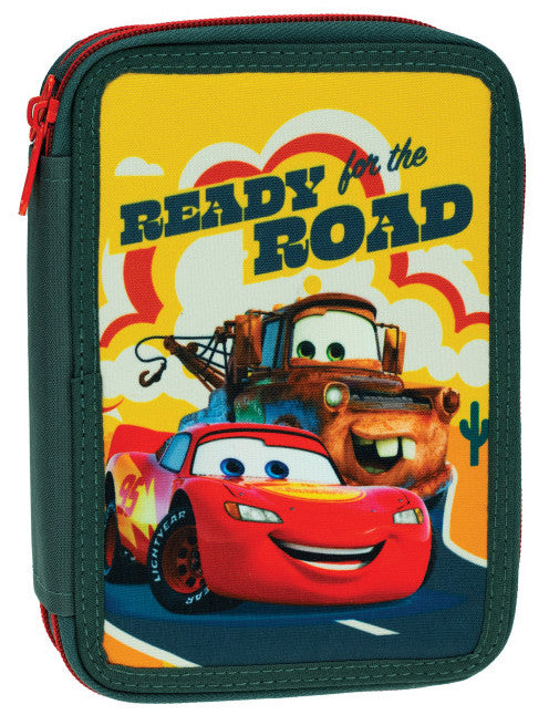 Disney Cars Road pildīts zīmuļu maciņš ar 2 nodalījumiem
