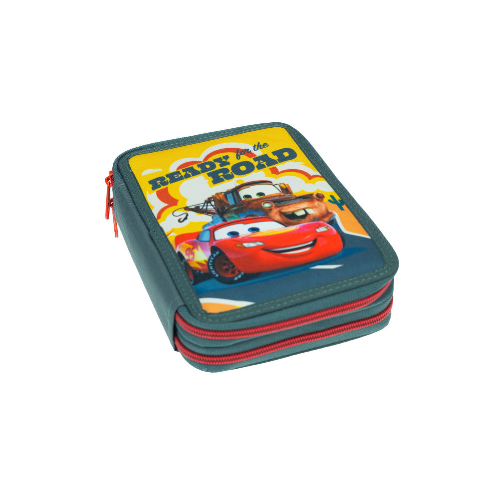 Disney Cars Road pildīts zīmuļu maciņš ar 2 nodalījumiem
