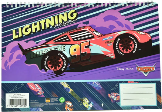 Disney Cars Zibens A/4 spirālveida skicēšanas burtnīca, 30 lapas
