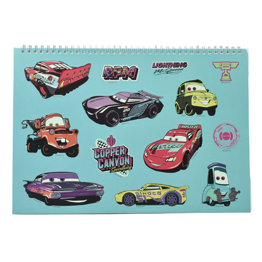Disney Cars Lightning A/4 spirālveida skicēšanas burtnīca ar 40 lappusēm un uzlīmēm