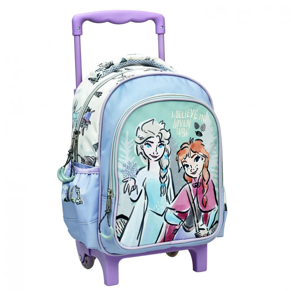 Disney Frozen Adventure bērnudārza mugursoma ar ritošo daļu, soma 30 cm