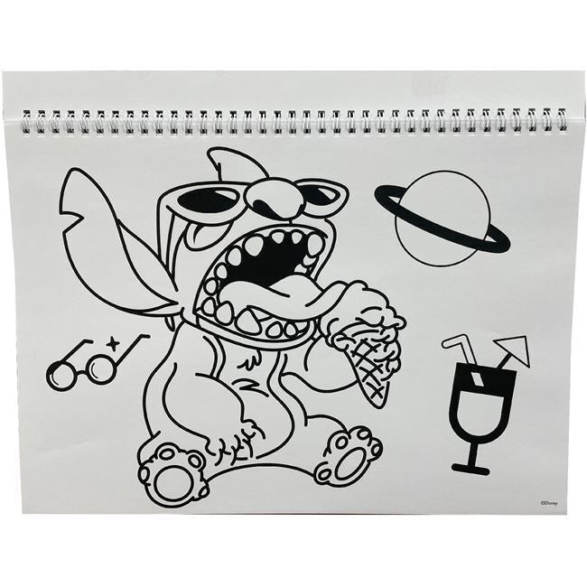 Disney Lilo un Stitch Chillin' A/4 spirālveida skicēšanas burtnīca, 40 lapas ar uzlīmēm