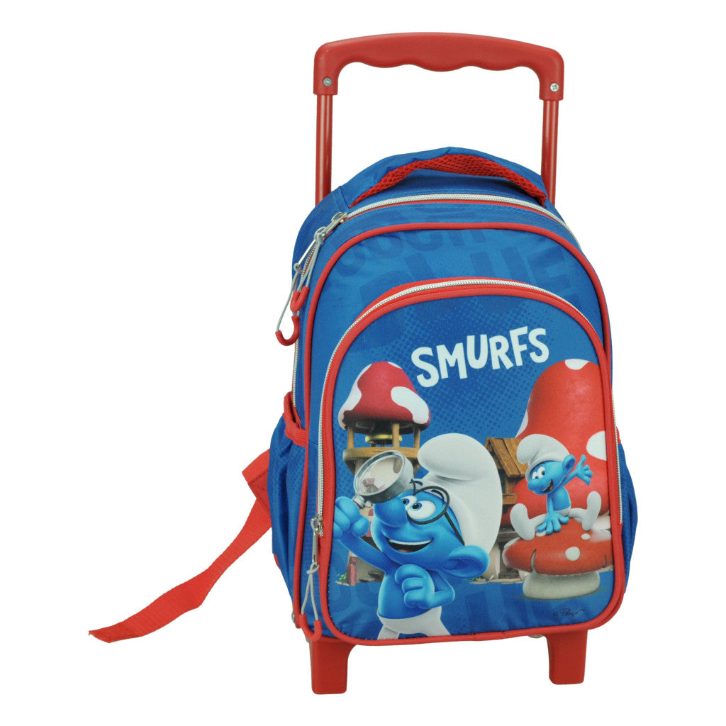 Smurfu ciemata bērnudārza mugursoma ar ritošo daļu, soma 30 cm