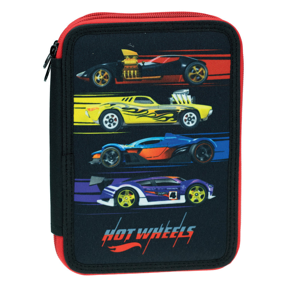 Hot Wheels Competition pildīts divpakāpju zīmuļu maciņš