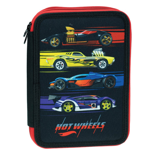 Hot Wheels Competition pildīts divpakāpju zīmuļu maciņš