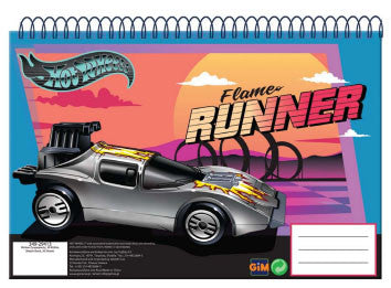 Hot Wheels Flame Runner A4 spirālveida skicēšanas burtnīca, 30 lapas