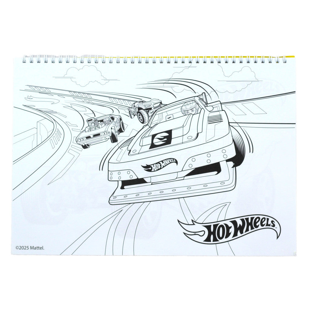 Hot Wheels Challenge A/4 spirālveida skicēšanas burtnīca ar 40 lapām un uzlīmēm