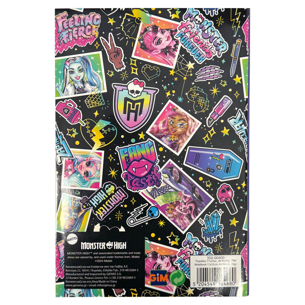 Monster High B/5 līniju klade, 40 lapas