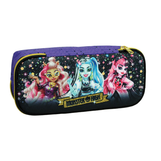 Monster High Crew zīmuļu maciņš ar 2 nodalījumiem, 26 cm