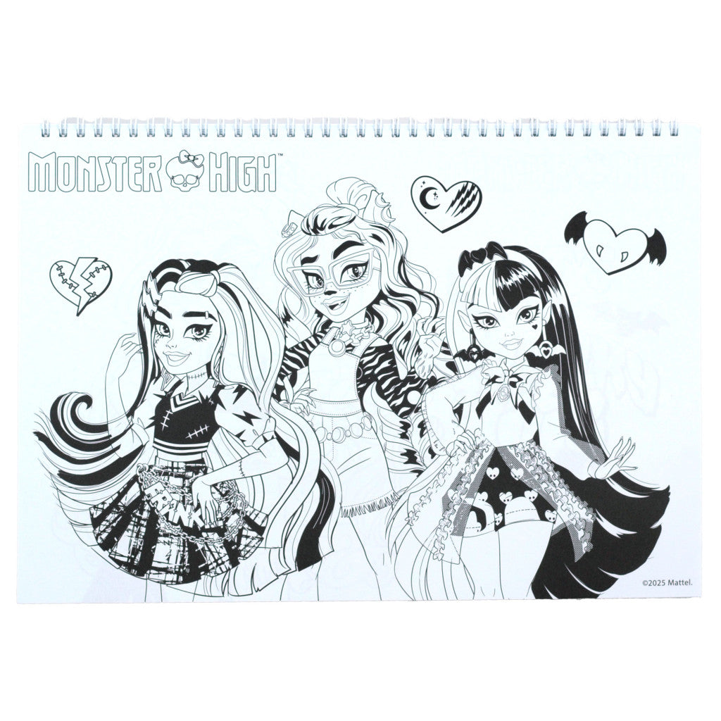 Monster High Crew A/4 spirālveida skicēšanas burtnīca ar 40 lapām un uzlīmēm