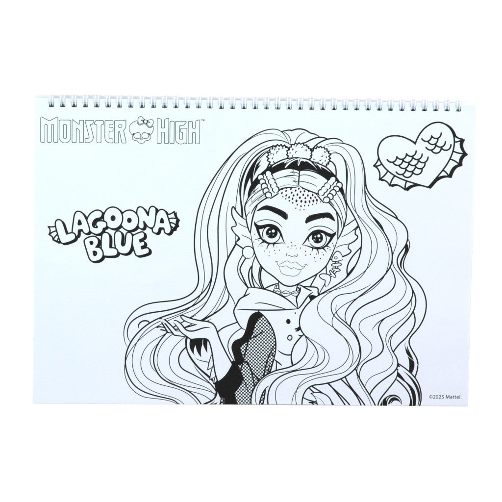 Monster High Crew A/4 spirālveida skicēšanas burtnīca ar 40 lapām un uzlīmēm