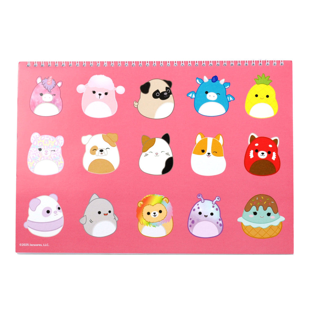 Squishmallows Feelin' A/4 spirālveida skicēšanas burtnīca ar 40 lapām un uzlīmi