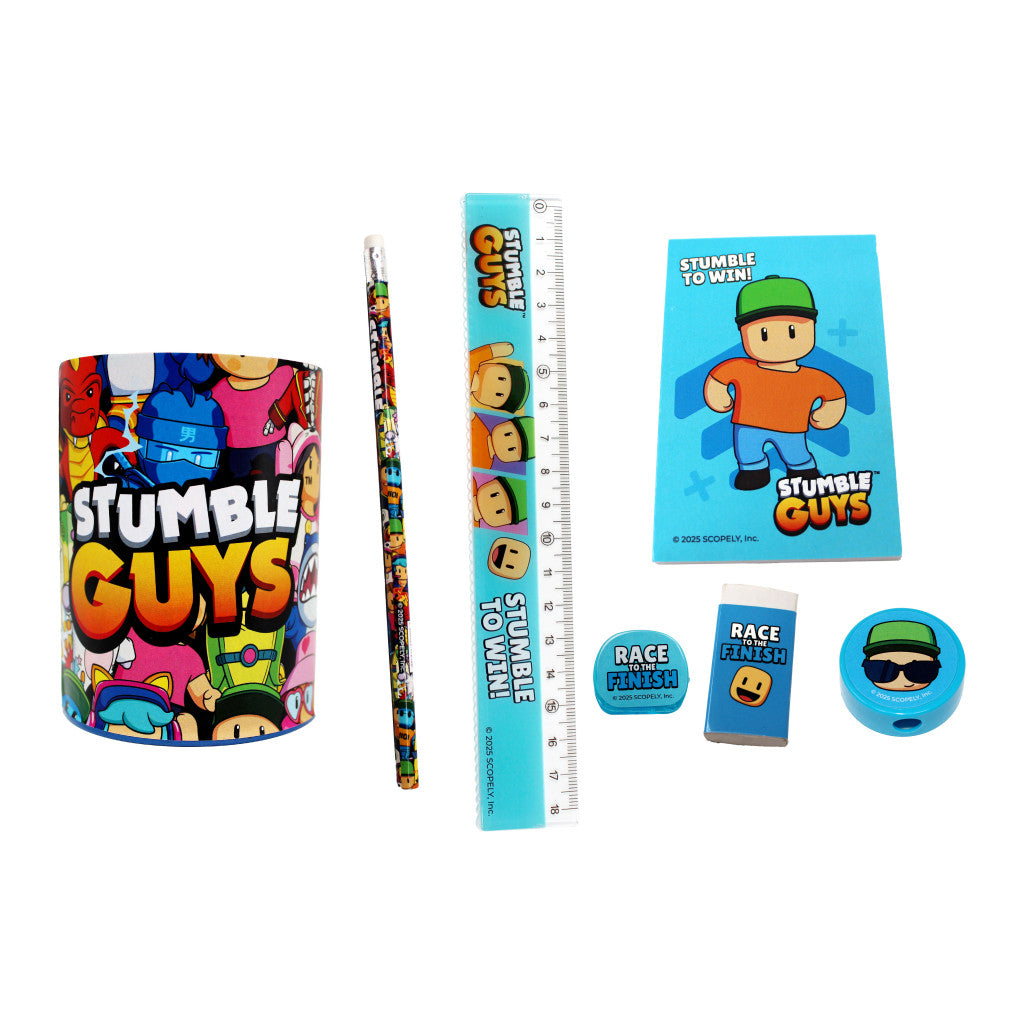 Stumble Guys Race 7 daļu kancelejas piederumu komplekts