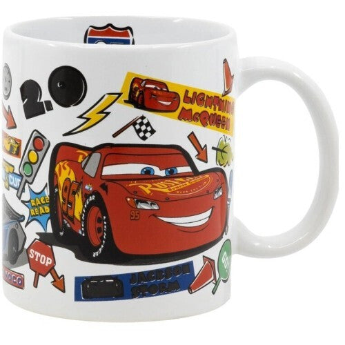 Disney Cars uzlīmju porcelāna krūze 325 ml dāvanu kastītē
